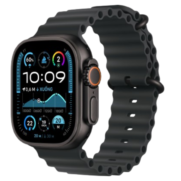 Apple Watch Ultra 2024 49mm 4G Viền Titan Đen Dây Cao Su Chính hãng VN/A