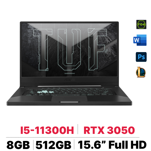 Laptop Asus TUF Dash F15 FX516PC-HN558W (i5-11300H/16GB/SSD 512GB/RTX 3050 4G/15.6" IPS 144Hz FHD) Hàng cũ Laptop ASUS TUF DASH F15 FX516PC-HN002T | Giá rẻ