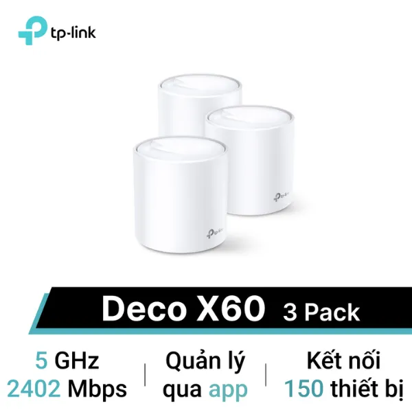 Wifi Mesh Tp Link Deco X60 Wifi 6 Ax3000 (3 Pack) | Giá Rẻ