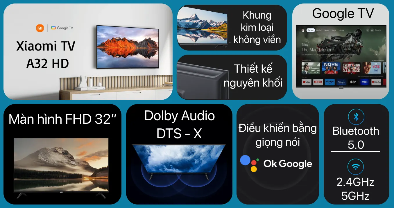 Google Tivi Xiaomi A 32 inch L32M8-P2SEA | Giá rẻ, Góp 0%