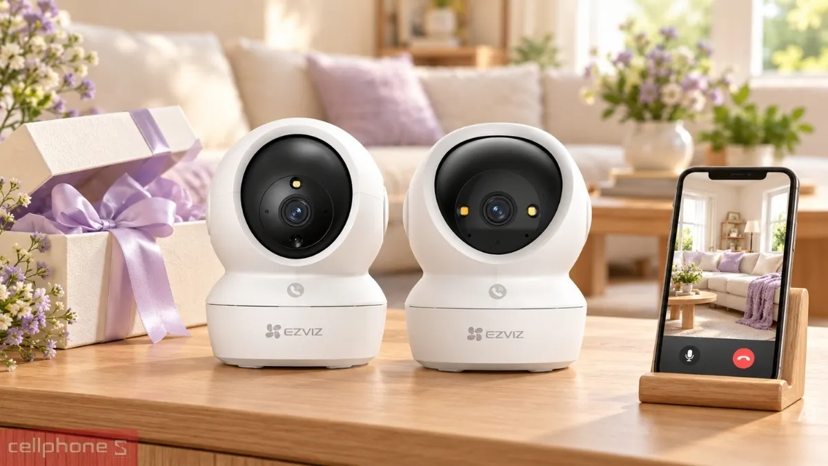 Camera trong nhà hỗ trợ con cháu quan sát và trò chuyện với bà từ xa