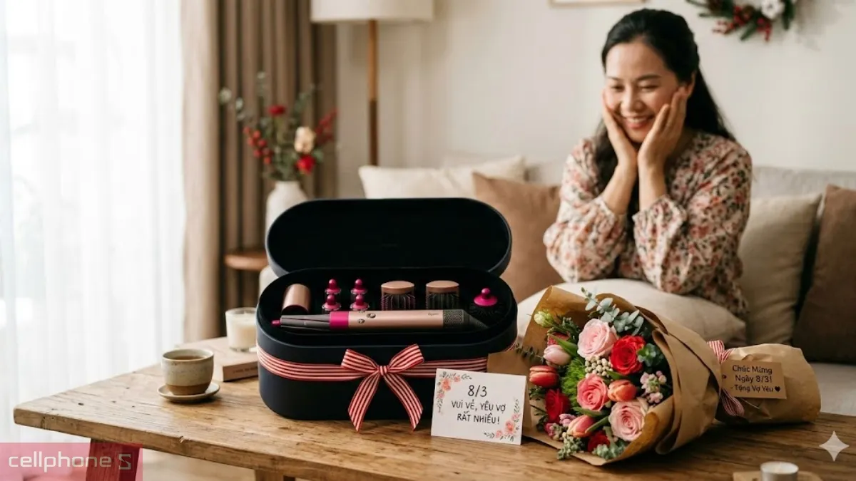 Máy tạo kiểu tóc là món quà tặng vợ 8.3 cho thấy sự quan tâm đến ngoại hình và sự tự tin của vợ Máy tạo kiểu tóc là món quà tặng vợ 8.3 cho thấy sự quan tâm đến ngoại hình và sự tự tin của vợ