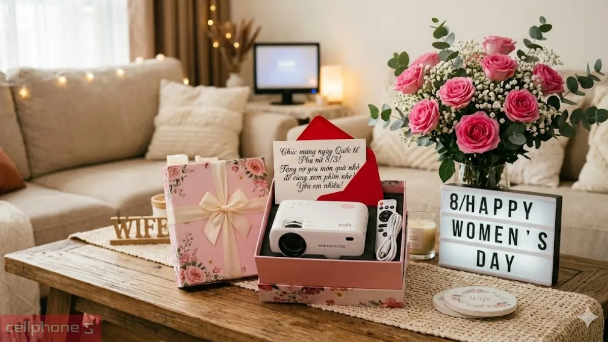 Máy chiếu mini là món quà 8/3 cho vợ đầy sáng tạo và lãng mạn Máy chiếu mini là món quà 8/3 cho vợ đầy sáng tạo và lãng mạn