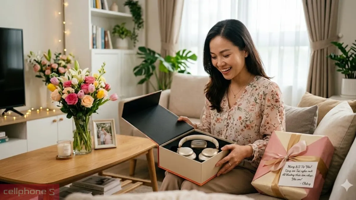 Tai nghe không dây là quà 8/3 cho vợ nhỏ gọn nhưng vô cùng tinh tế và thiết thực Tai nghe không dây là quà 8/3 cho vợ nhỏ gọn nhưng vô cùng tinh tế và thiết thực