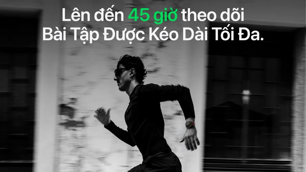 Apple Watch Ultra 4 có thời lượng pin đến 45 giờ với chê độ Max Extend Workout và 50 giờ sử dụng thông thường