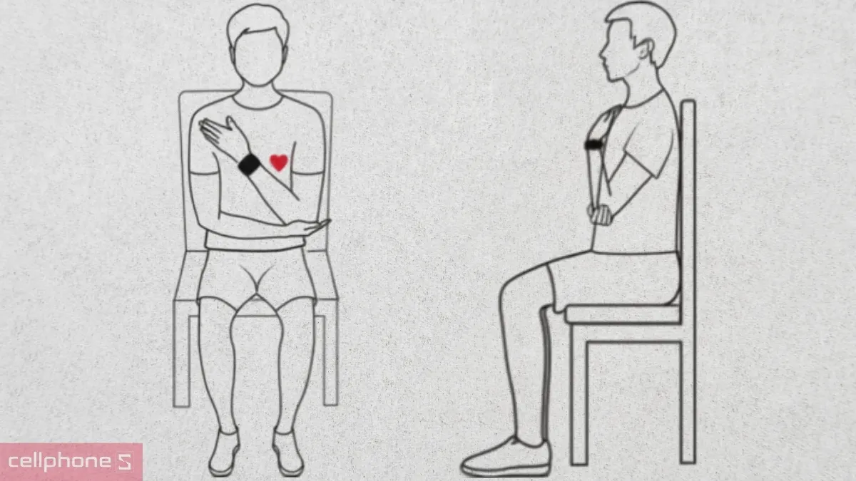 Tư thế ngồi đúng giúp đồng hồ đo huyết áp ghi nhận chỉ số chính xác