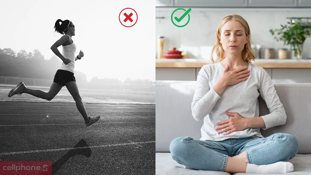 Tránh vận động mạnh trước khi đo huyết áp bằng đồng hồ thông minh