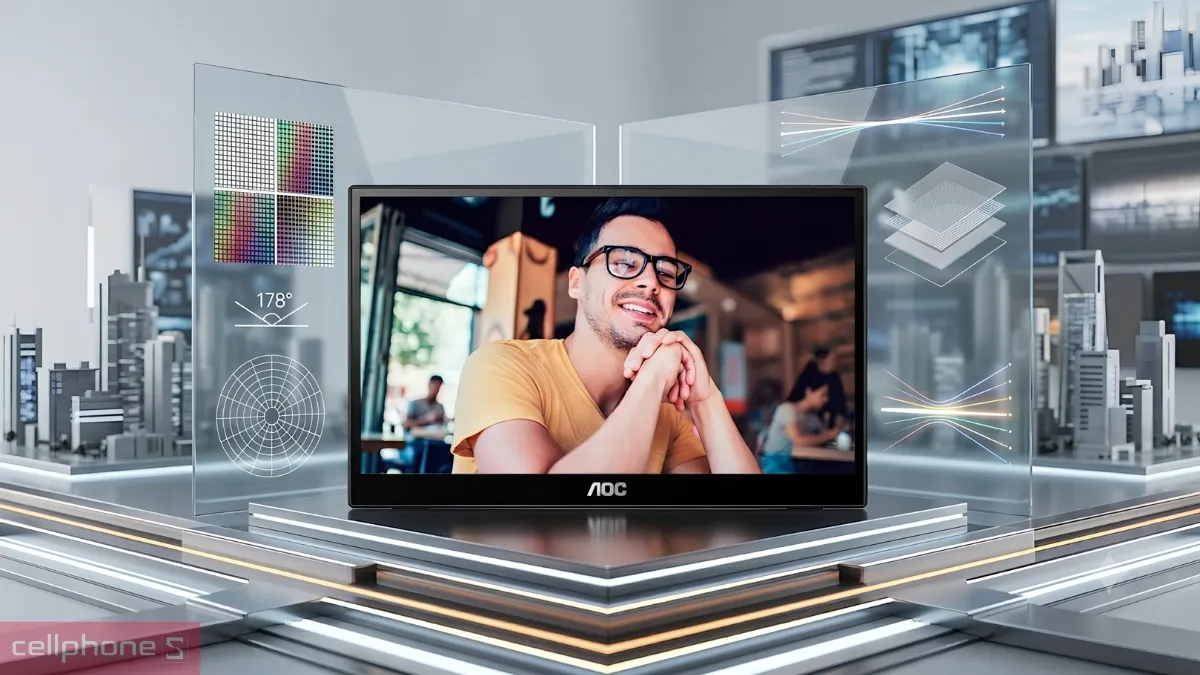Màn hình AOC 16T20 15.6 inch Full HD với góc nhìn rộng