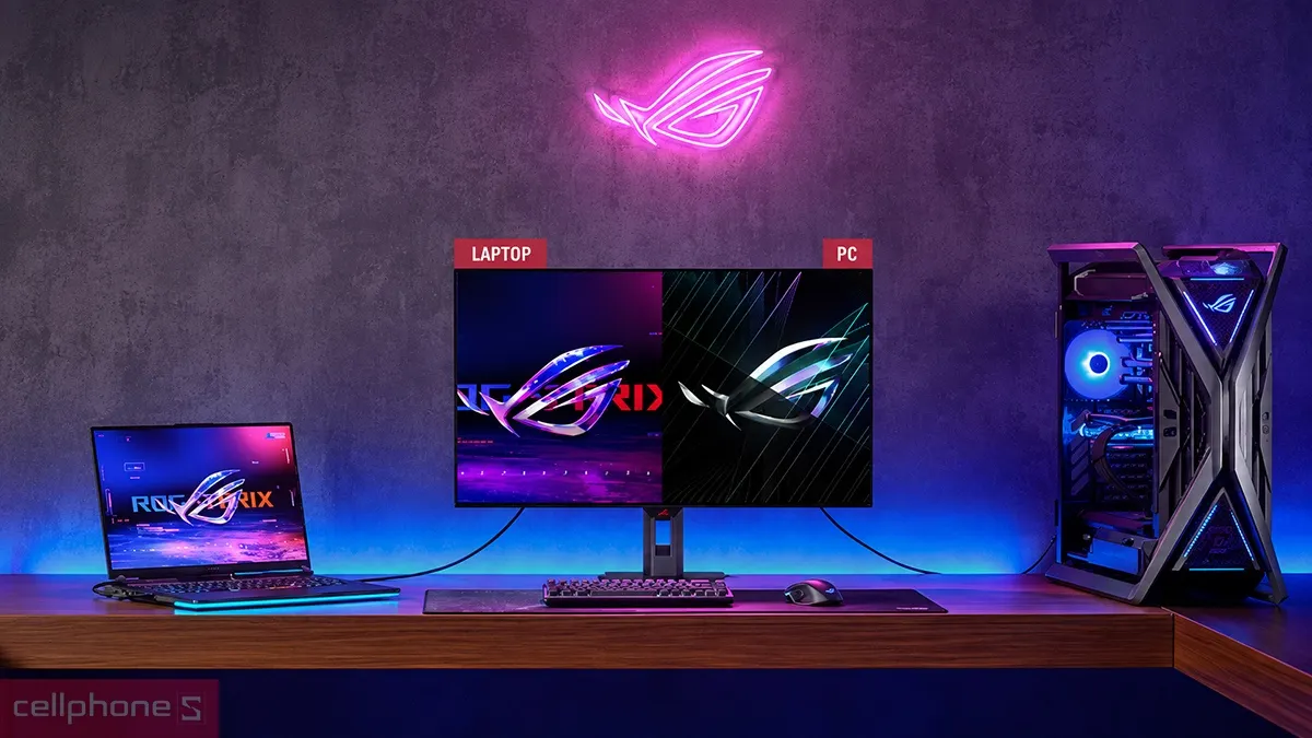 Màn hình Asus 32 inch với khả năng kết nối linh hoạt qua USB-C