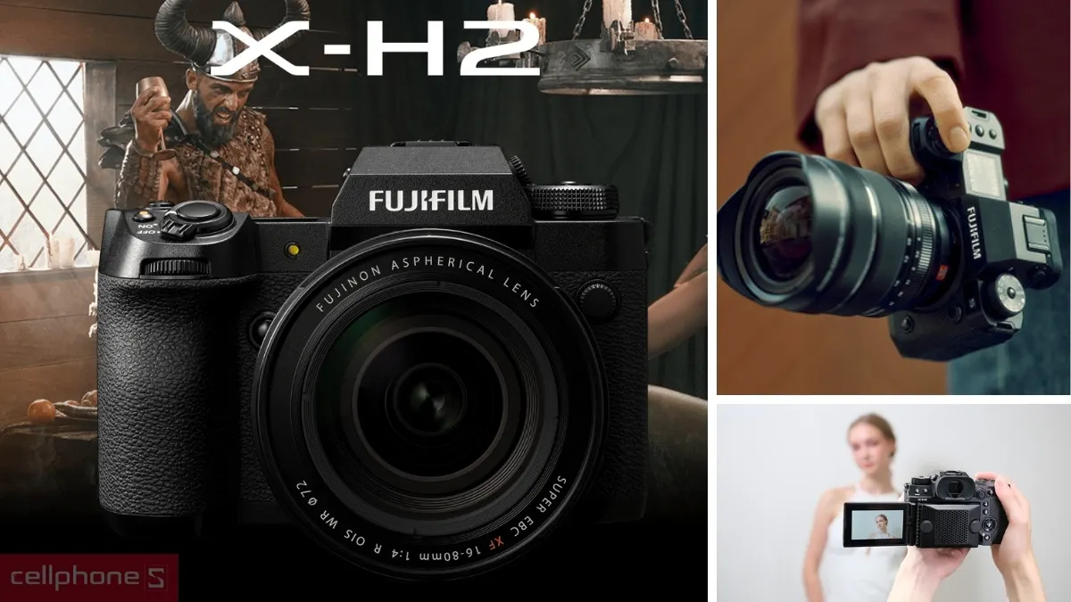 Fujifilm X-H sở hữu thân máy chắc chắn, phù hợp quay chụp chuyên sâu