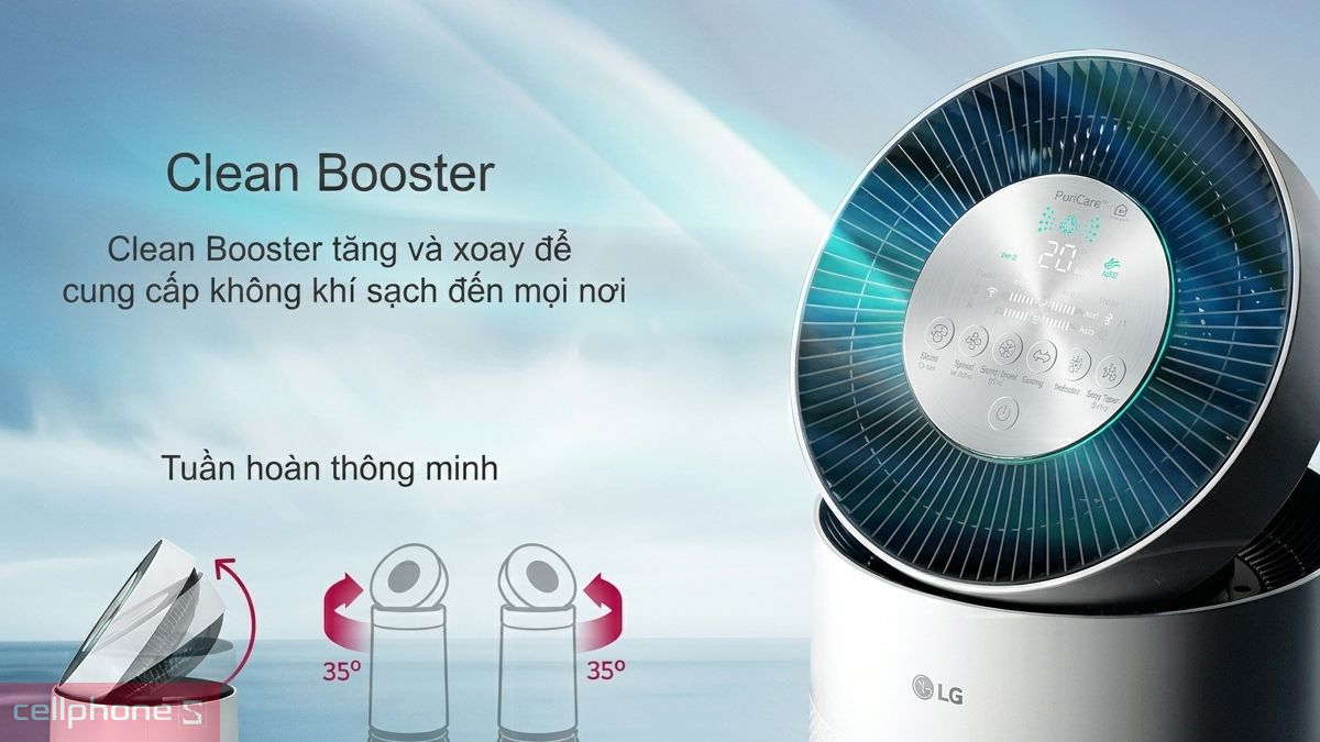 Máy lọc không khí LG tích hợp công nghệ Clean Booster đẩy luồng khí sạch đi xa