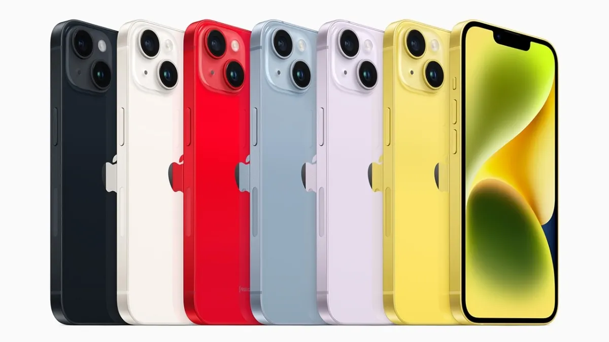 Dòng máy iPhone 14 tiêu chuẩn với nhiều gam màu năng động