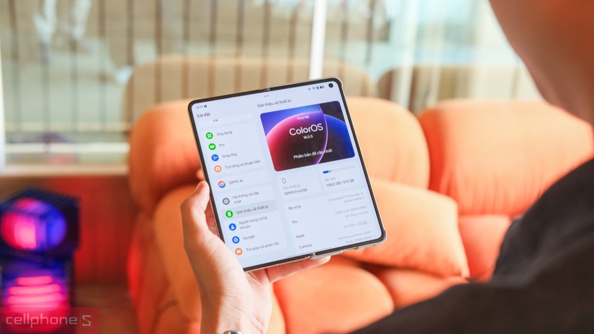 Giao diện cài đặt ColorOS trực quan và mượt mà trên màn hình lớn của điện thoại OPPO Giao diện cài đặt ColorOS trực quan và mượt mà trên màn hình lớn của điện thoại OPPO