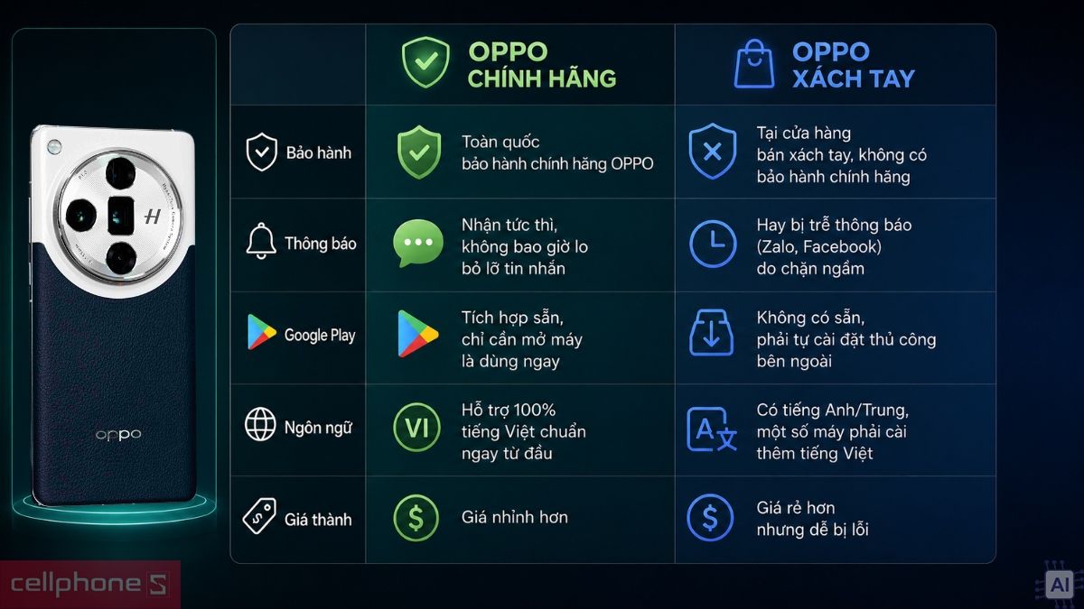 Tại sao nên mua điện OPPO chính hãng