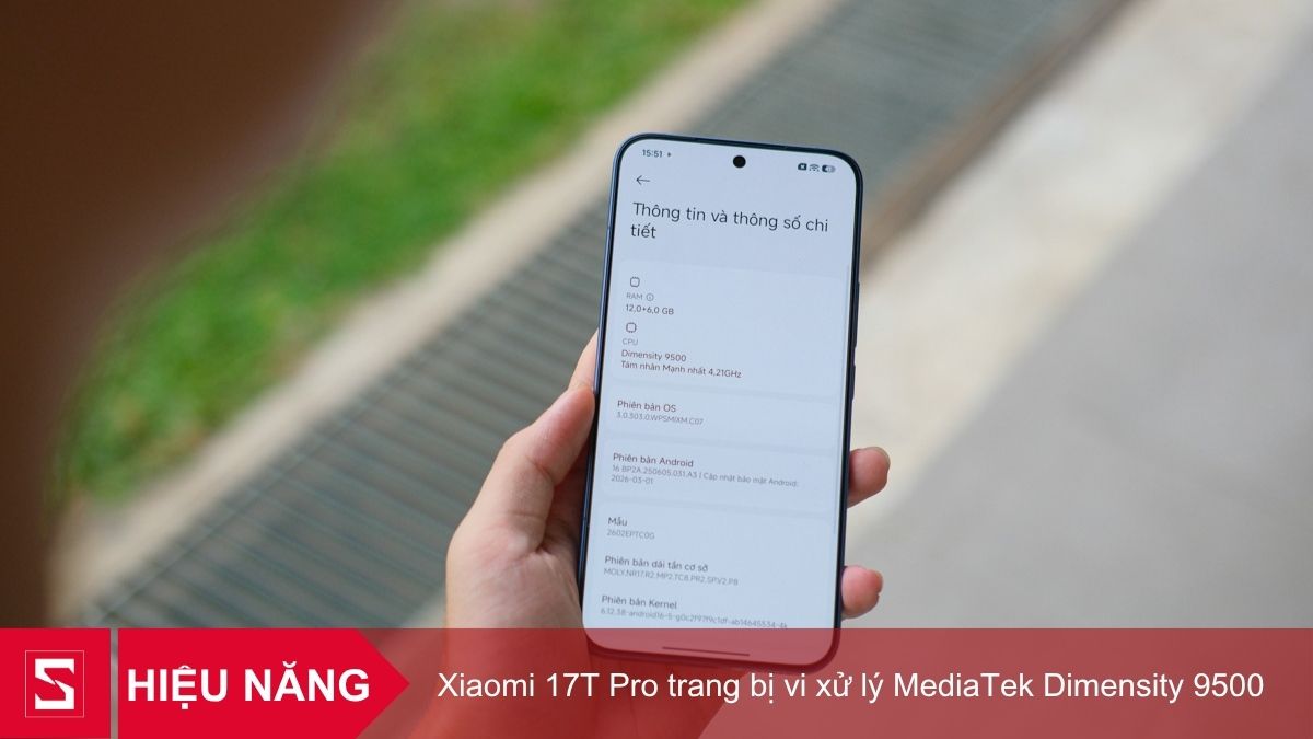 Cấu hình Xiaomi 17T Pro với chip MediaTek Dimensity 9500 ấn tượng