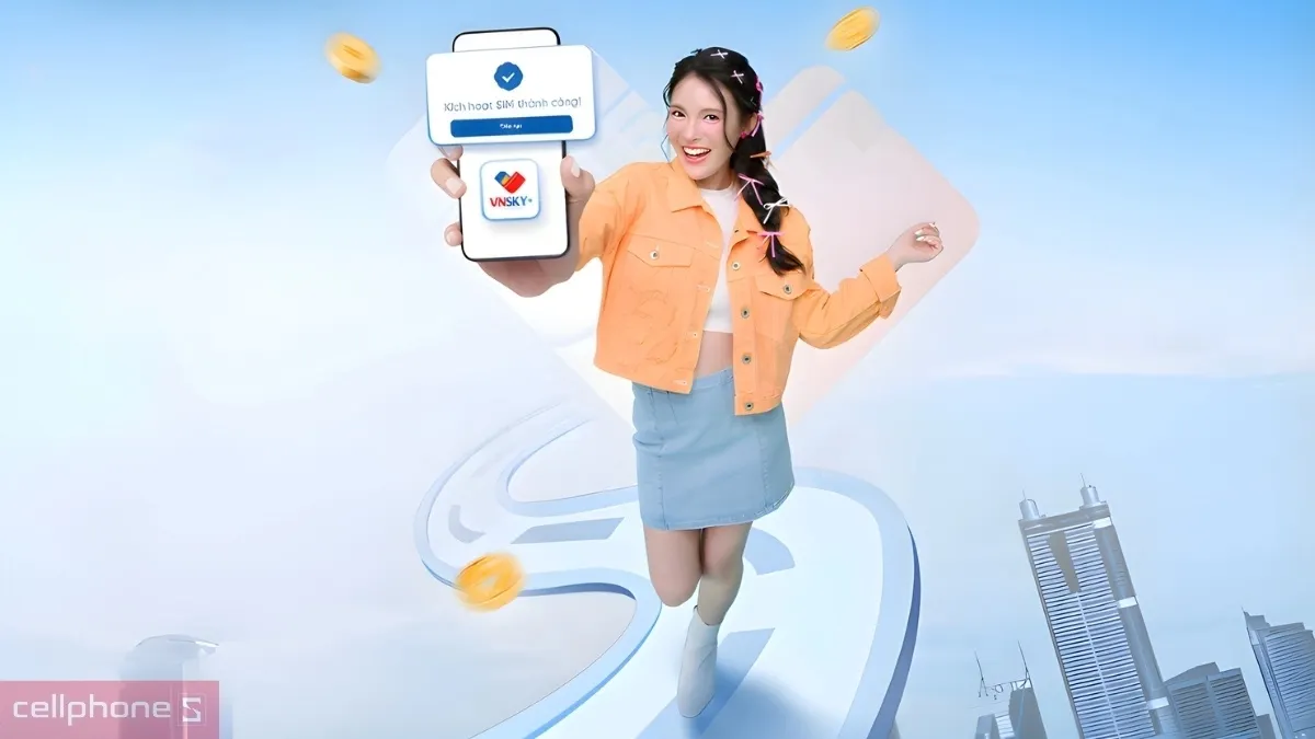 eSIM VNSKY 3T5G109C miễn phí cước sử dụng trong 3 tháng đầu