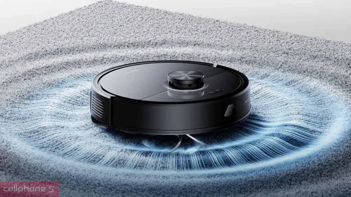 Robot hút bụi Roborock với khả năng hút bụi mạnh trên thảm dày