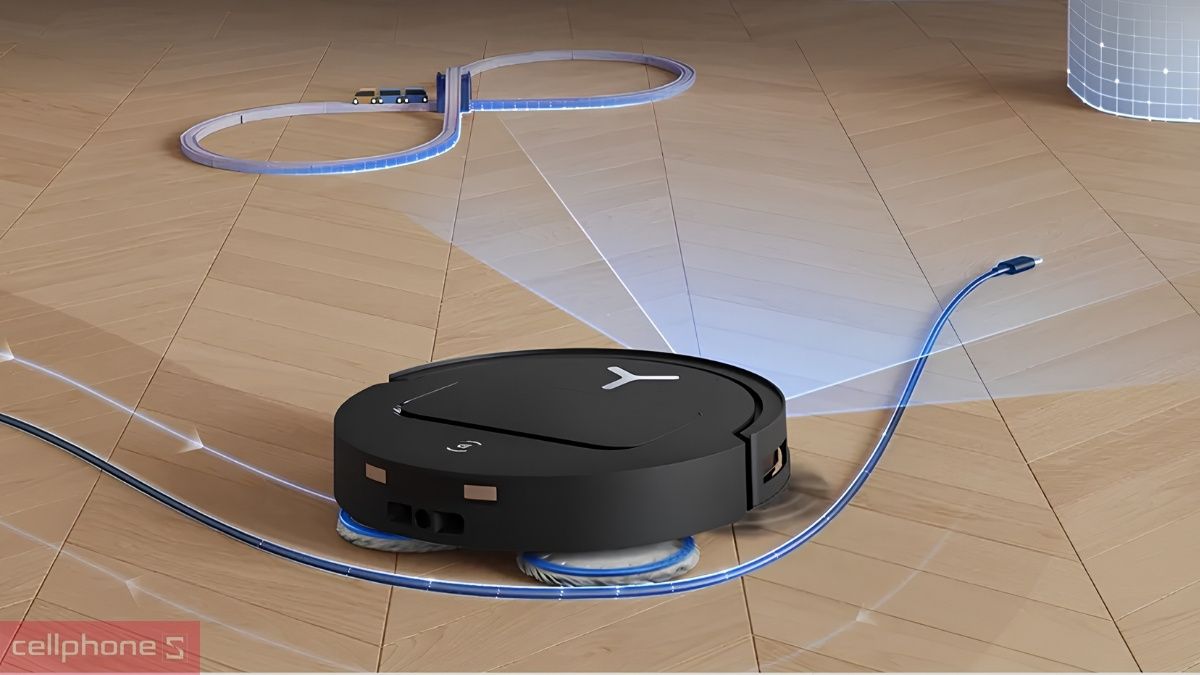Robot hút bụi lau nhà Ecovacs Deebot T50 Pro Gen 2 sử dụng chổi cuốn chữ V hạn chế tóc rối