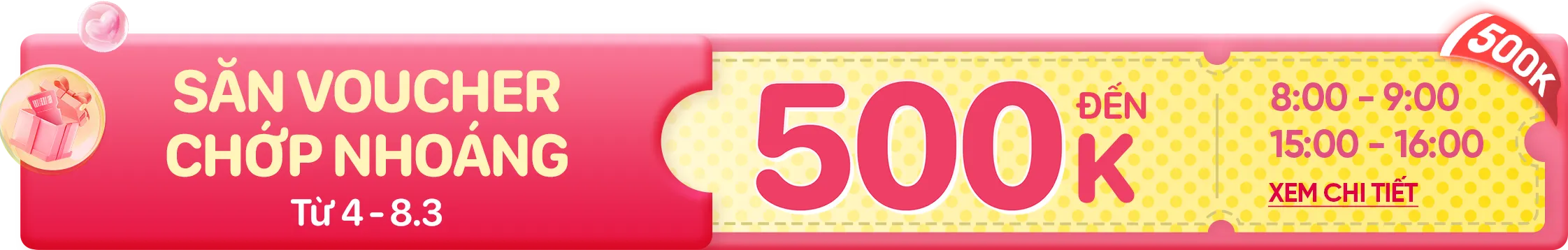 Săn voucher chớp nhoáng giảm đến 500K khi mua quà tặng 8/3 cho sếp nữ từ 4/3 đến 8/3