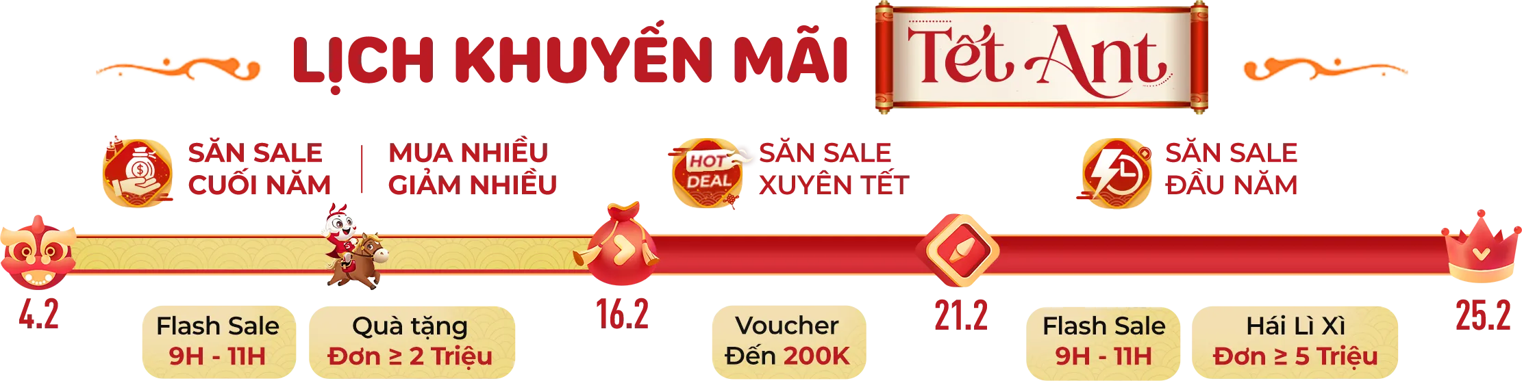 Lịch ưu đãi mua quà Tết 2026