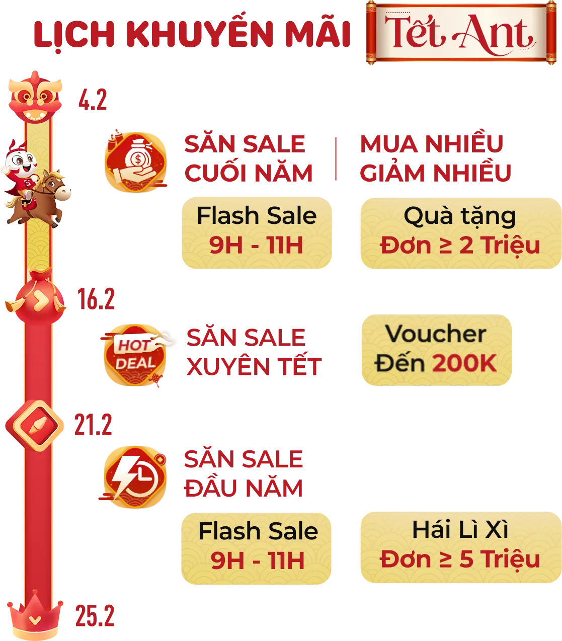 Lịch ưu đãi mua quà Tết 2026