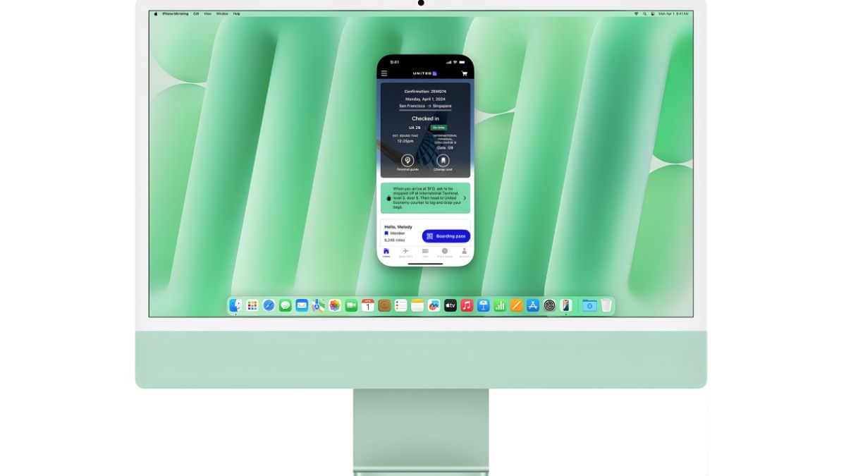 Khả năng tích hợp iPhone phản chiếu lên màn hình