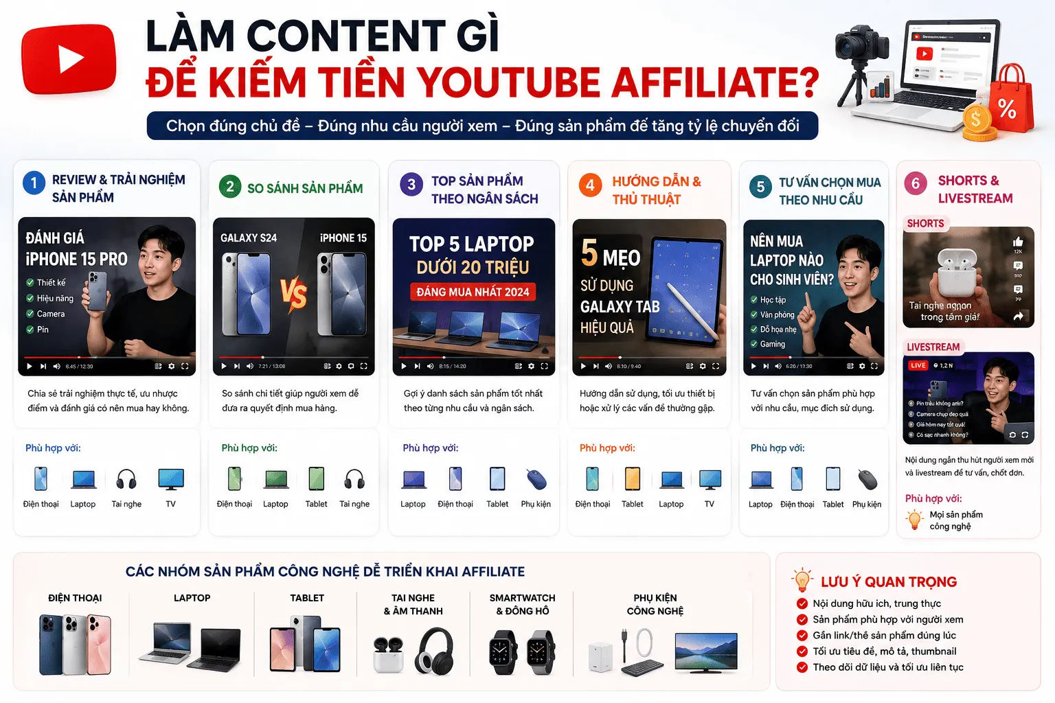 Làm content gì để kiếm tiền YouTube Affiliate? Làm content gì để kiếm tiền YouTube Affiliate?
