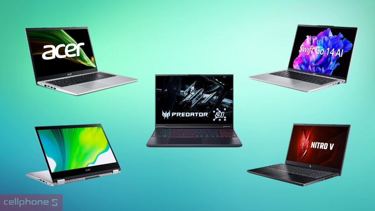 Laptop Acer với nhiều tùy chọn thiết kế