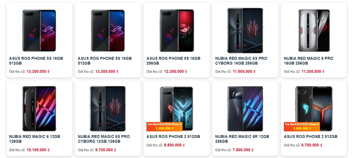 Máy nào được áp dụng chính sách Thu cũ đổi mới