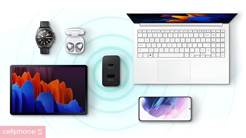 sạc nhanh chính hãng samsung tương thích với nhiều thiết bị