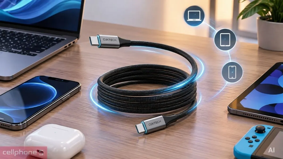 Cáp sạc Cuktech hỗ trợ công suất cao cho nhiều thiết bị