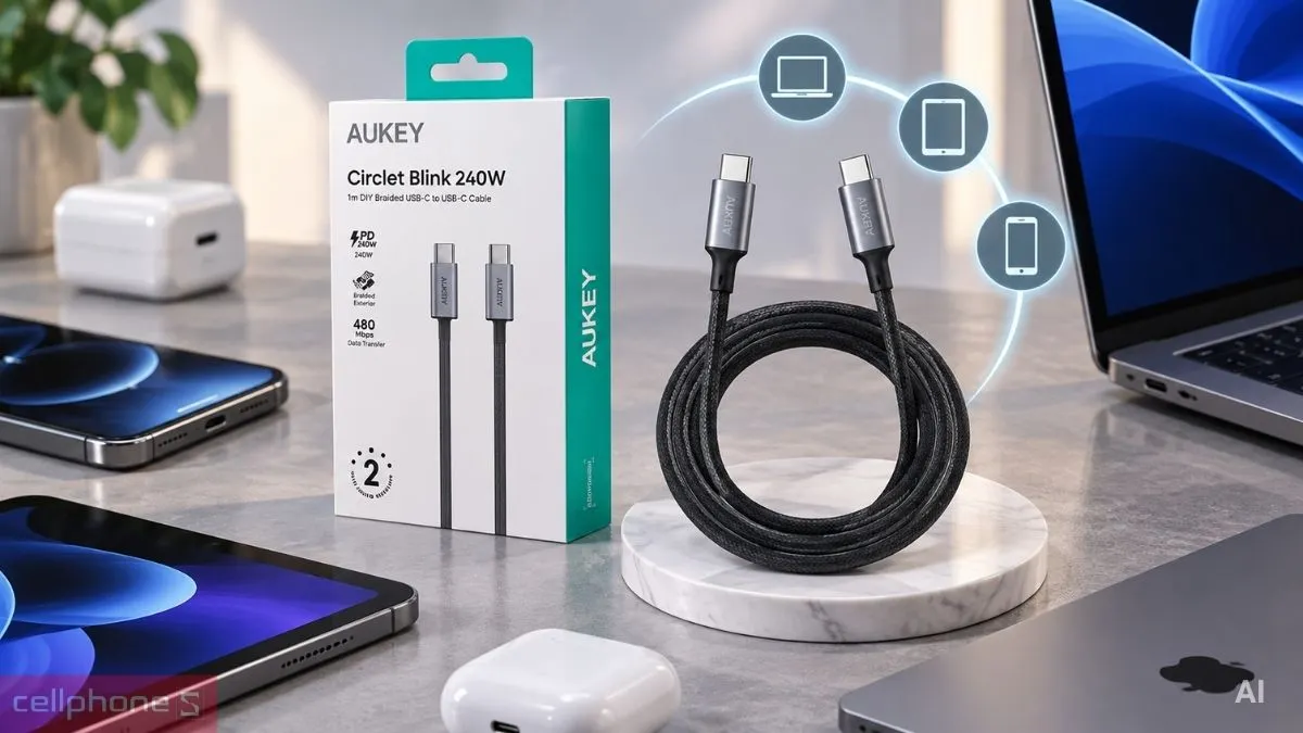 Cáp sạc Aukey đa dạng công suất và thiết kế bền bỉ