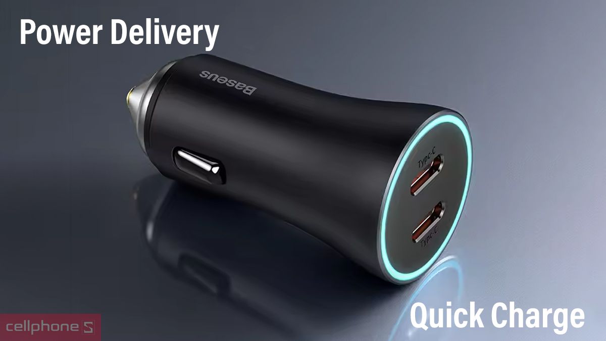 Tẩu sạc type c nhanh ô tô