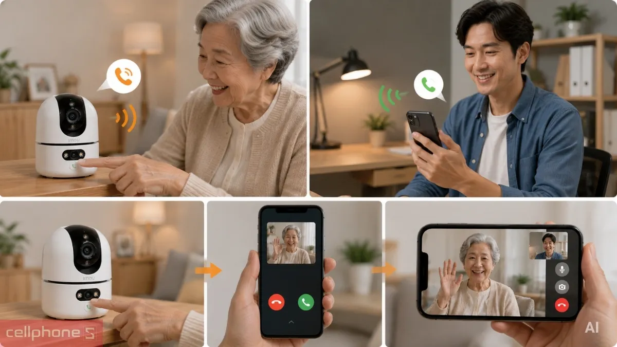 Cuộc gọi một chạm hỗ trợ người thân liên lạc nhanh chóng
