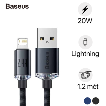 Cáp USB-A to Lightning Baseus Crystal  | Giá rẻ