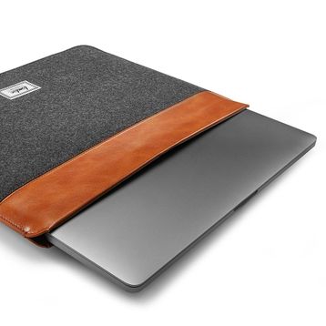 Túi chống sốc Tomtoc Felt & PU Leather cho Macbook Pro/Air 15 - 16 Inch